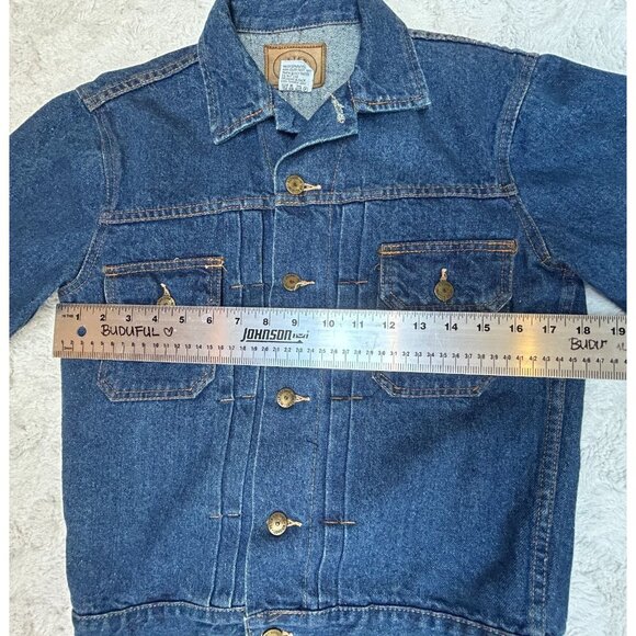 Vintage Peter Golding London Mens XS Denim Shirt Jacket Blue Flap Pockets Casual - Picture 4 of 8